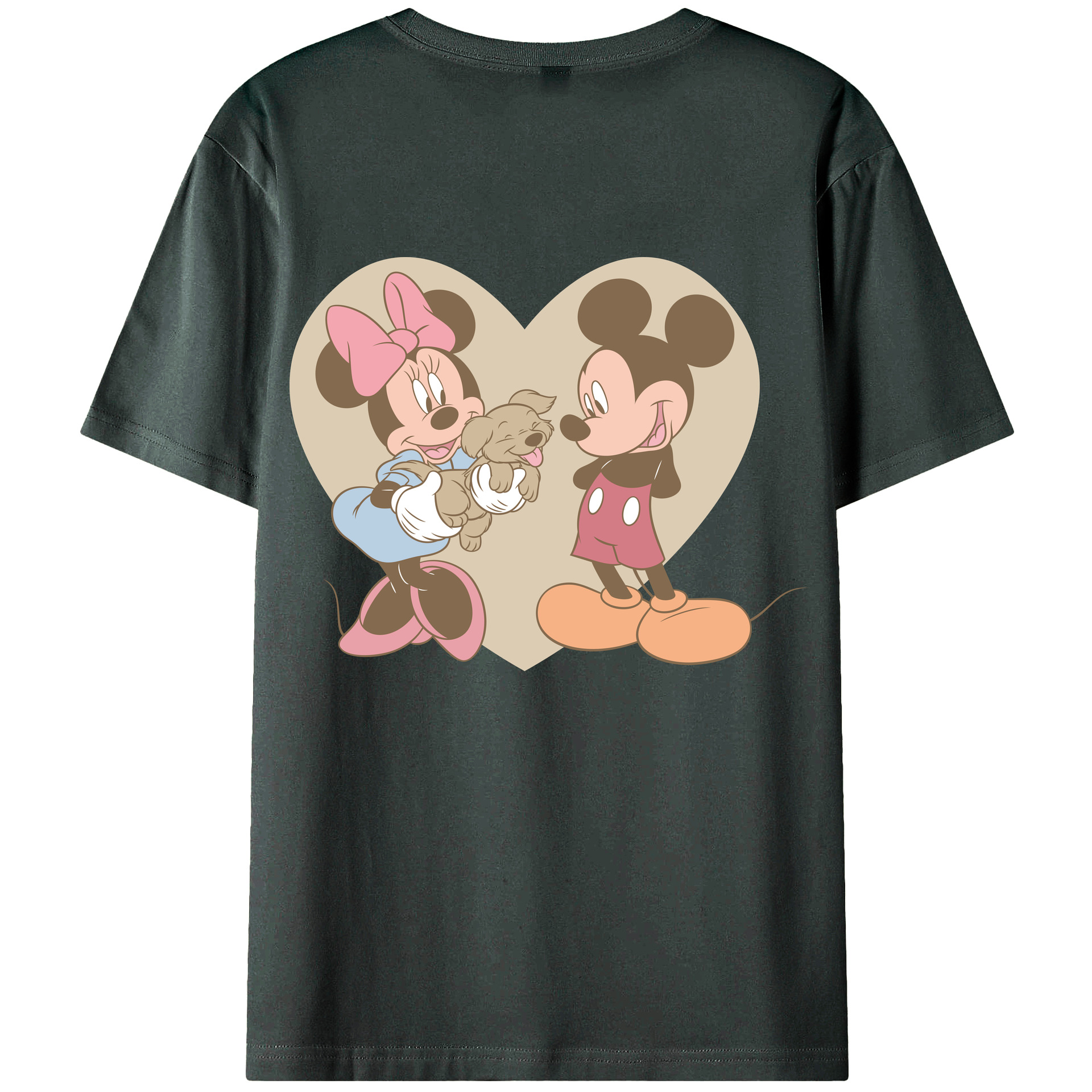 ミッキーマウス Mickey Mouse 綿100％ メンズ半袖Tシャツ（バックプリント） 通気性